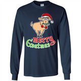 Christmas Merry Goatmas Goat Shirt Santa Hat - Long Sleeve T-Shirt