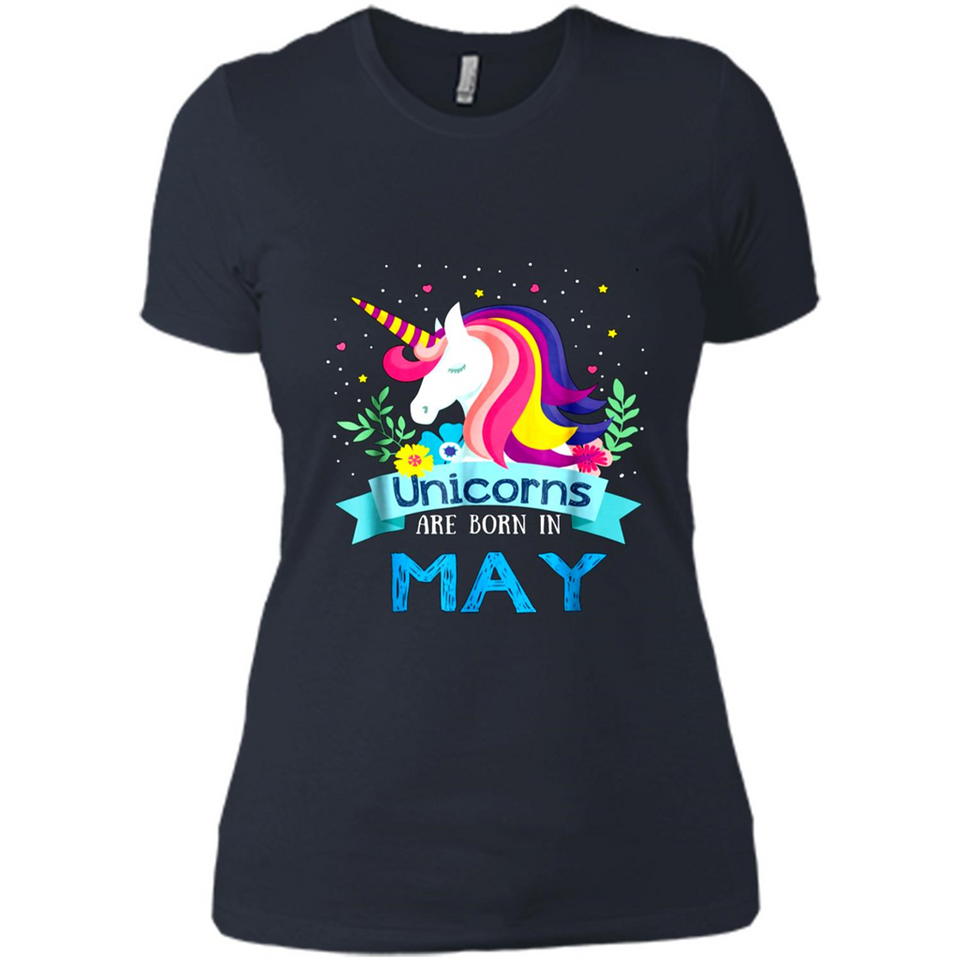 Unicorns are born in May Birthday Rainbow Gift Ladies Custom