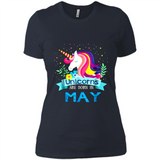 Unicorns are born in May Birthday Rainbow Gift Ladies Custom