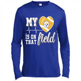 Pittsburgh Steelers Football My Heart is on that Field - Canvas Long Sleeve T-Shirt