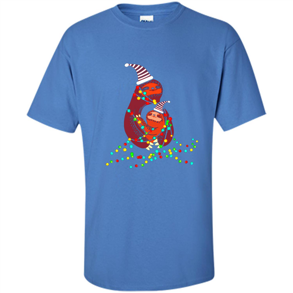 Christmas Lights Sloth Long Sleeve Santa Sloth - Shirt
