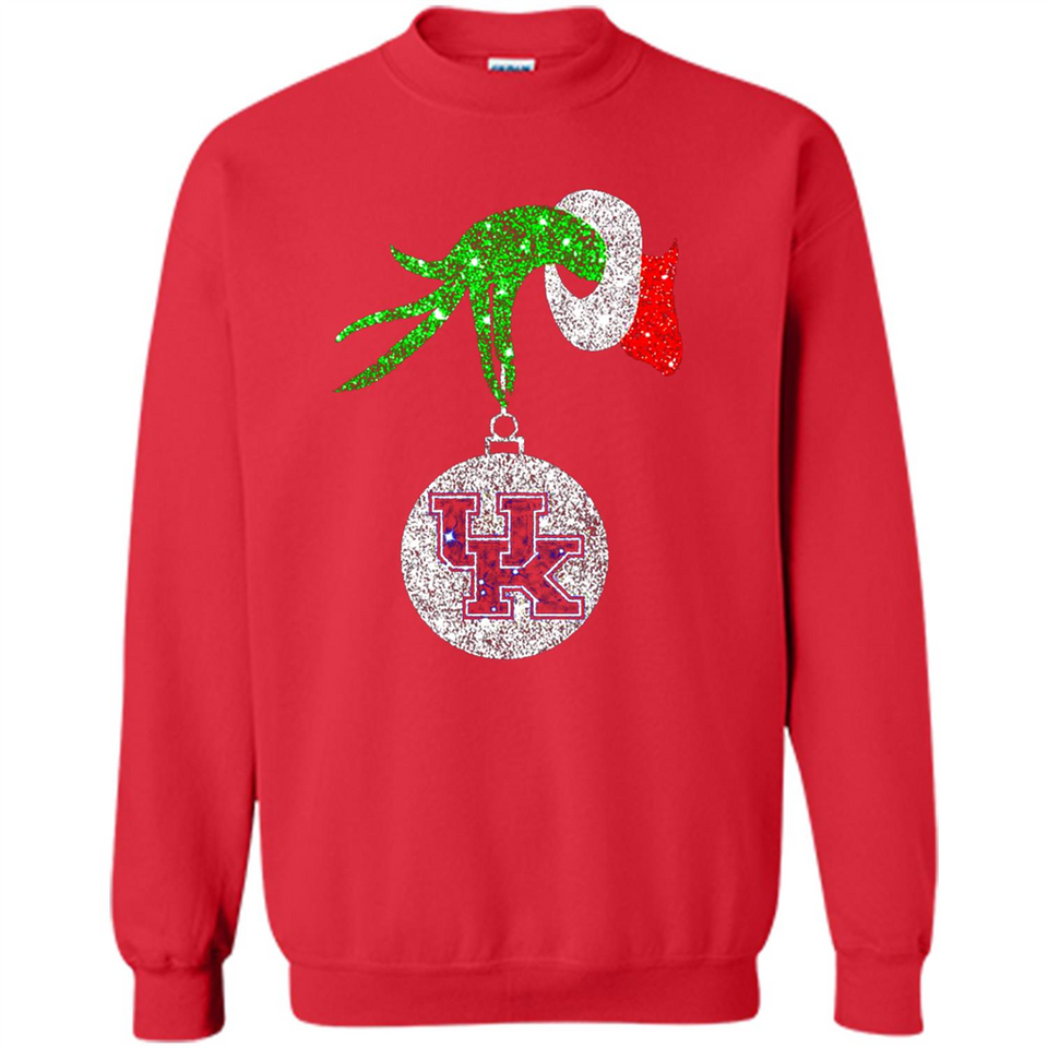Amazing shirt Kentucky Wildcats Glitter Grinch Monogram Ornament Christmas Gift - Sweatshirt