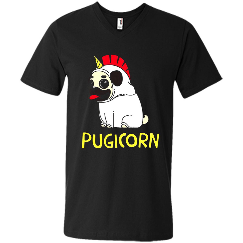 Pugicorn Pug Unicorn Funny Shirt PINGPONG - Men's V-Neck