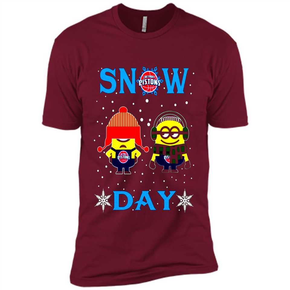 Snow Day Shirt For Detroit Pistons Vs Minion Fans pingpong