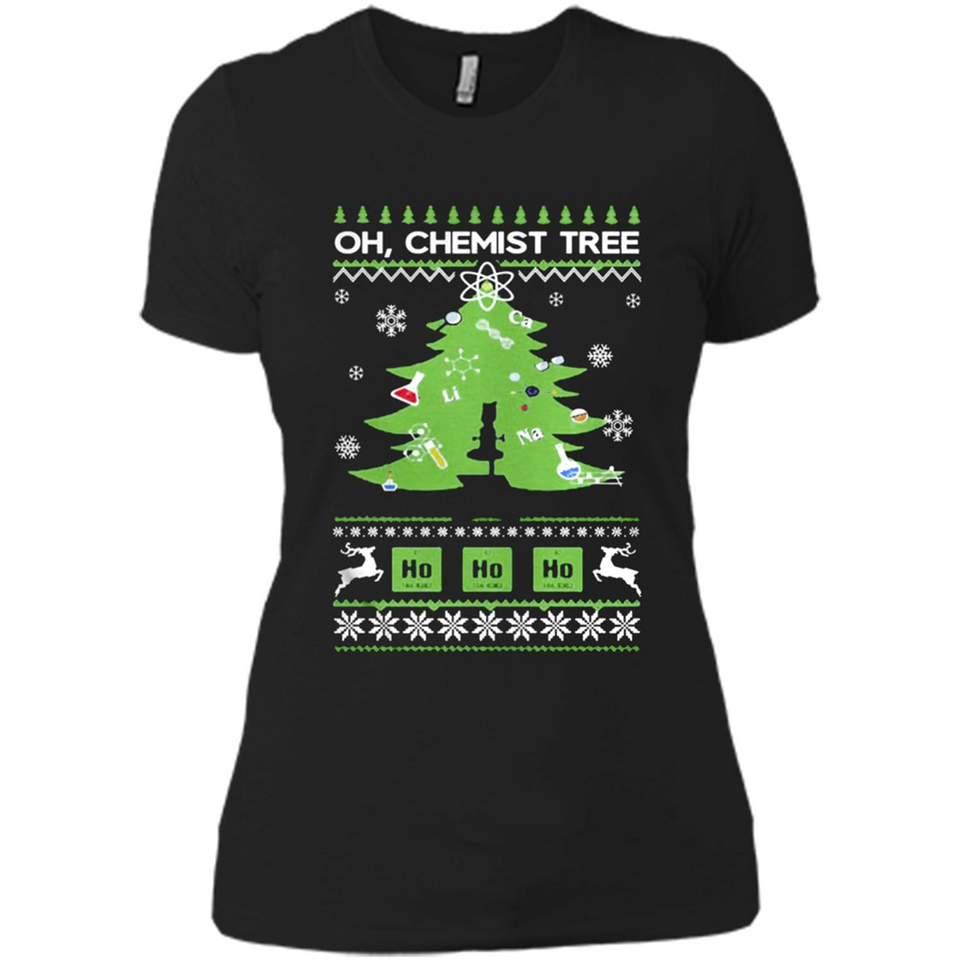 Oh Chemist Tree Ugly Christmas Sweater - Ladies' Boyfriend T-Shirt