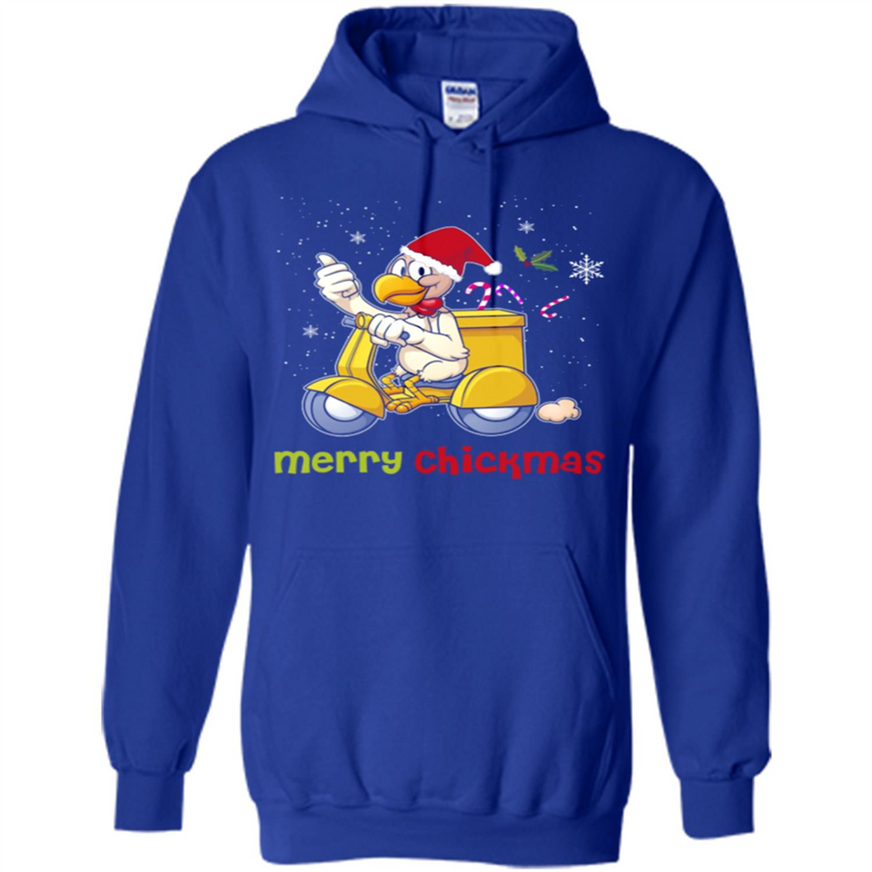 Funny Santa Christmas Chicken Shirt - Merry Chickmas - Hoodie