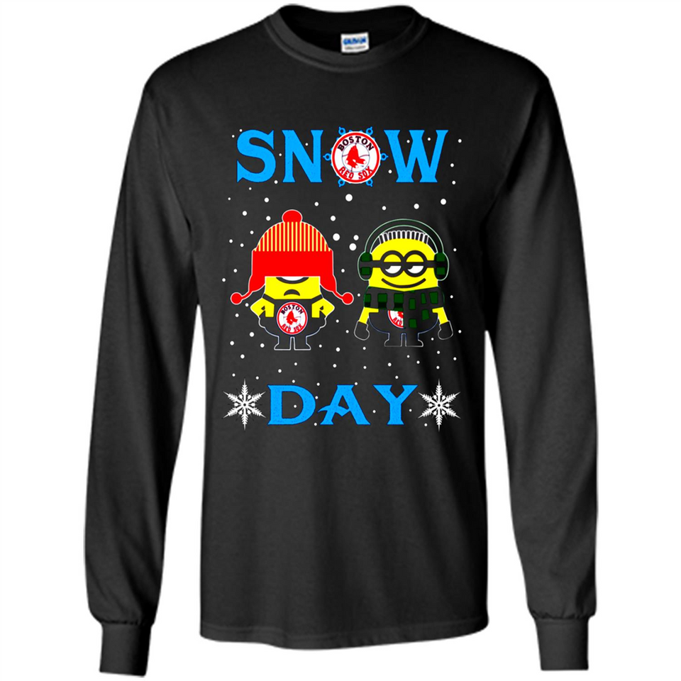 Snow Day Shirt For Boston Red Sox Vs Minion Fans pingpong