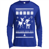 Rudolph and Clarice Ugly Christmas Sweater - Canvas Long Sleeve T-Shirt
