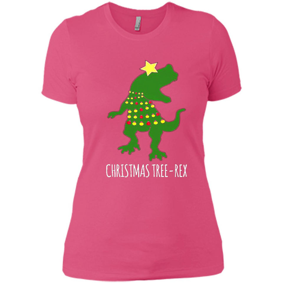 Christmas Tree Rex - Ladies' Boyfriend T-Shirt