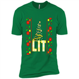 Funny Lets Get Lit Christmas Tree - Premium Short Sleeve T-Shirt