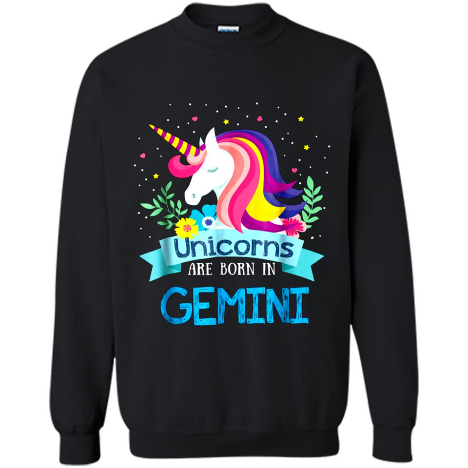 Unicorns are born in Gemini Birthday Rainbow Gift Custom Ultra Cotton