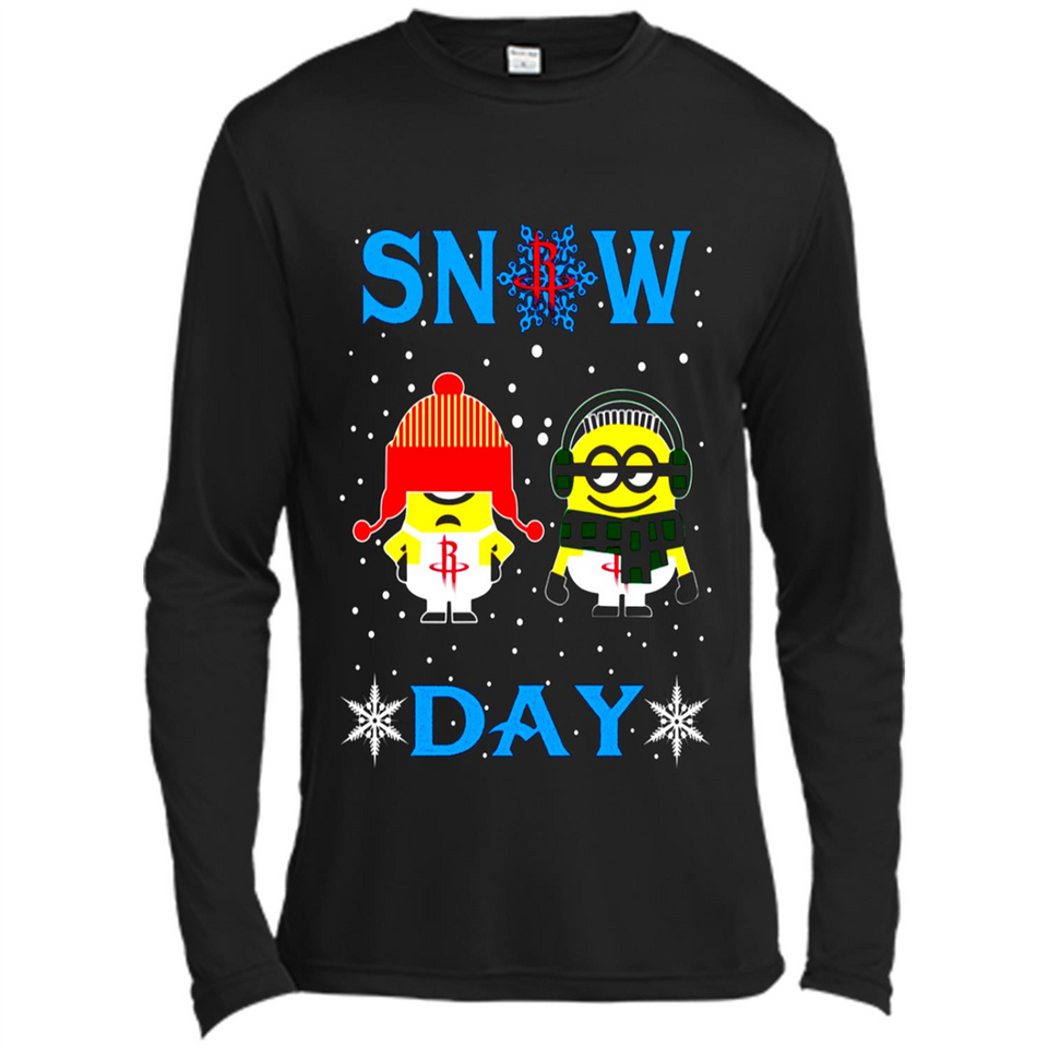 Snow Day Shirt For Houston Rockets Vs Minion Fans pingpong