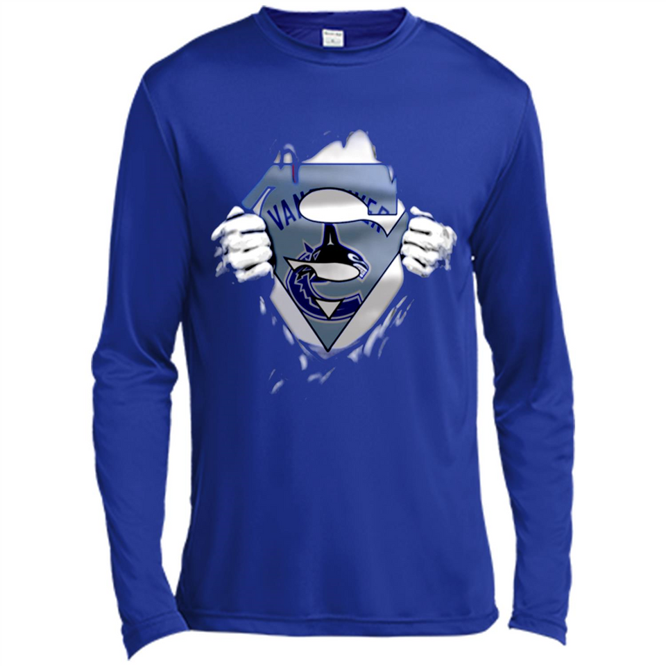 Vancouver Canucks And Superman Fans - Canvas Long Sleeve T-Shirt