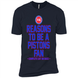Reasons to be a Detroit Pistons Fan Complete List on Back - Premium Short Sleeve T-Shirt