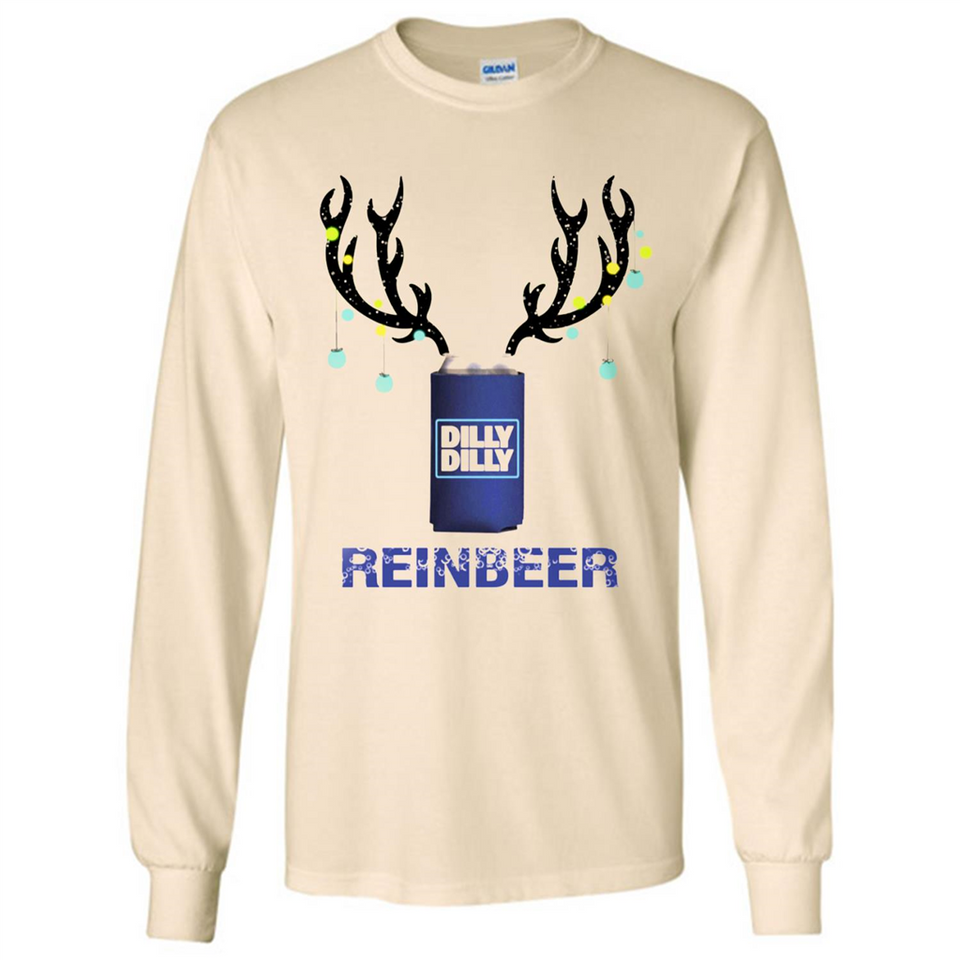 Dilly Dilly Reinbeer Funny Beer Reindeer Christmas Sporty - Long Sleeve T-Shirt