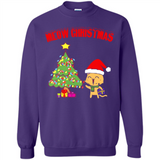 Meow merry christmas- cat and pine merry christmas - Sweatshirt