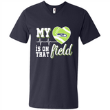 Seattle Seahawks Football My Heart is on that Field - Men's V-Neck
