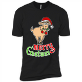 Christmas Merry Goatmas Goat Shirt Santa Hat - Premium Short Sleeve T-Shirt
