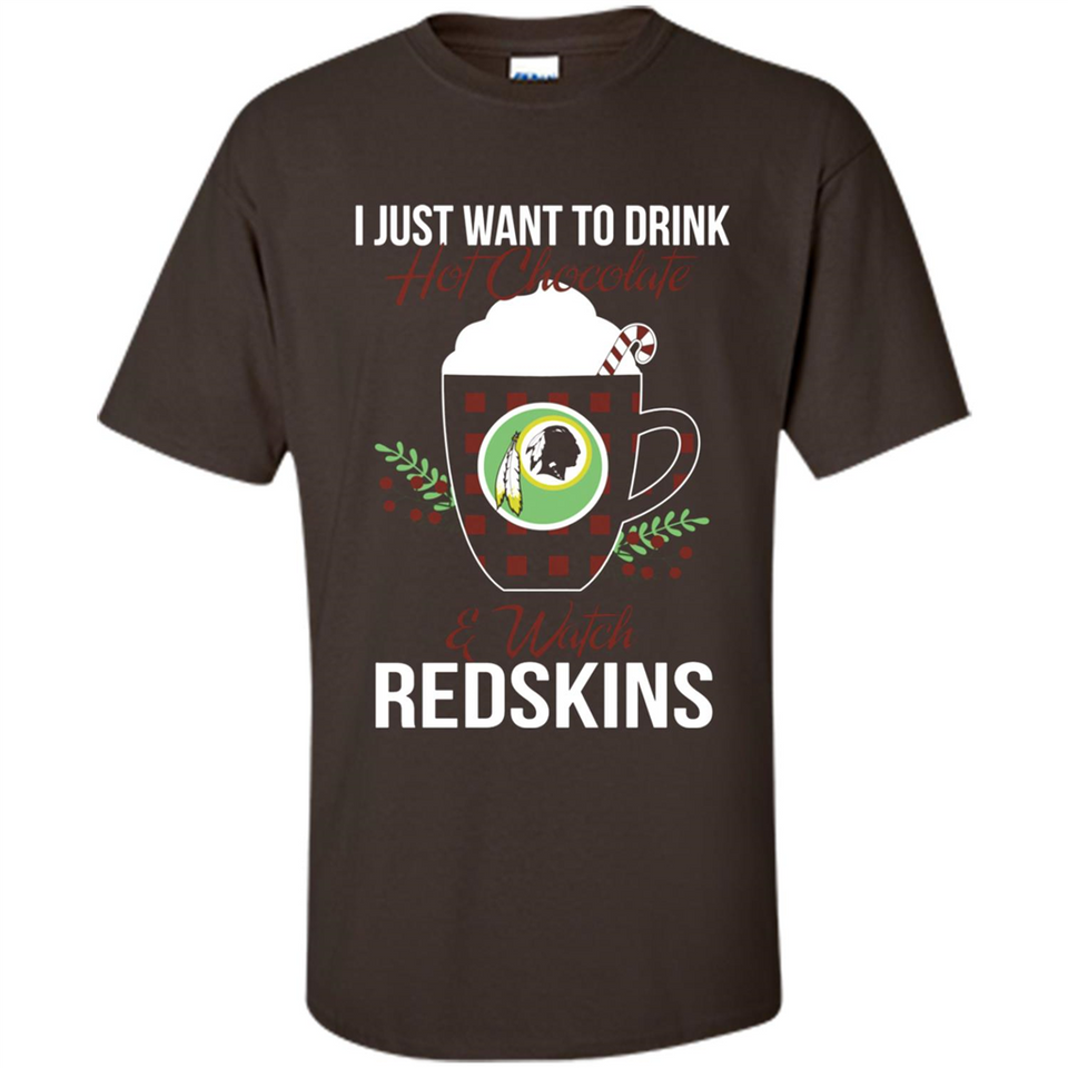 I Just Want To Drink Hot Chocolate & Watch Washington Redskins Ugly Christmas Sweater PINGPONG