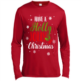 Have A Holly Jolly Christmas T-Shirt Cute Mistletoe - Canvas Long Sleeve T-Shirt