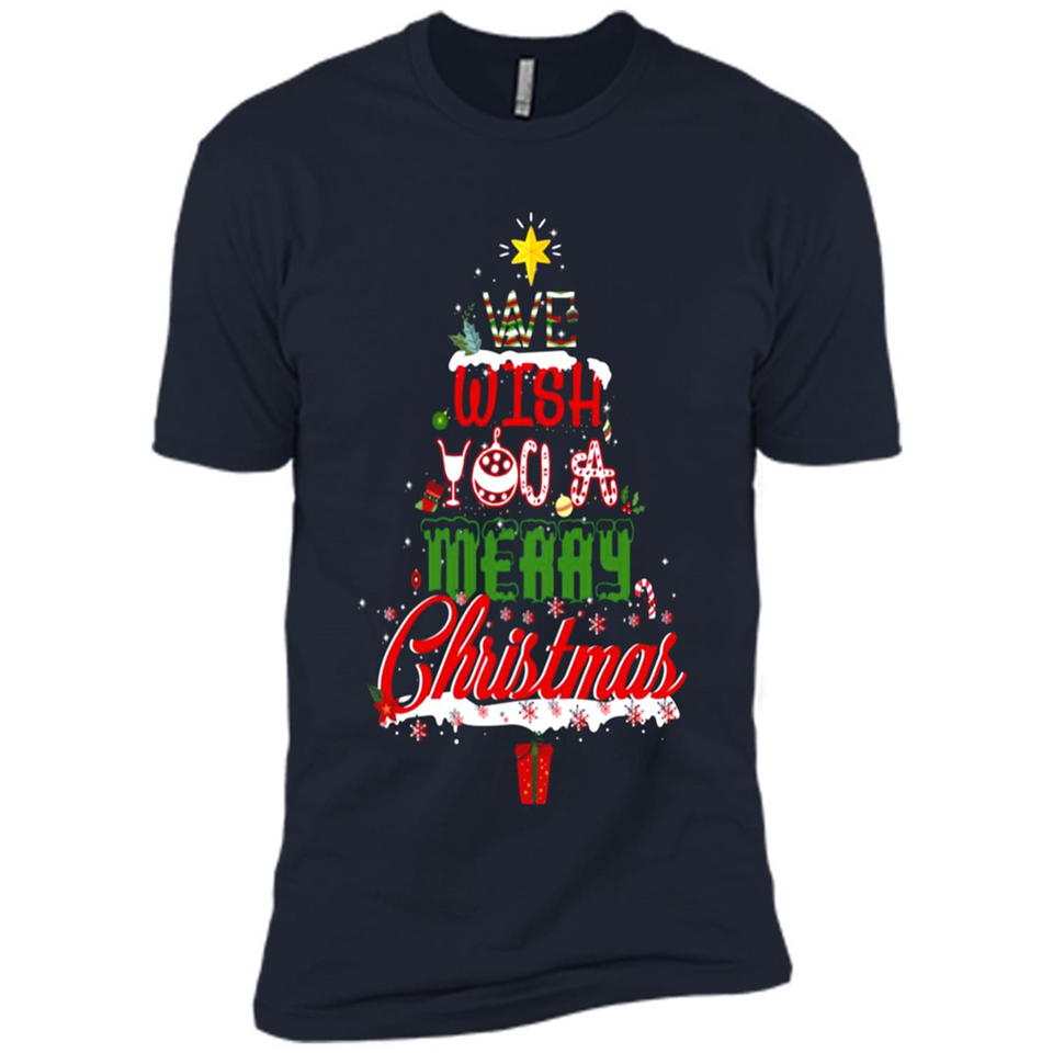We Wish You A Merry Christmas Funny Pine Gift Sleeve - Premium Short Sleeve T-Shirt