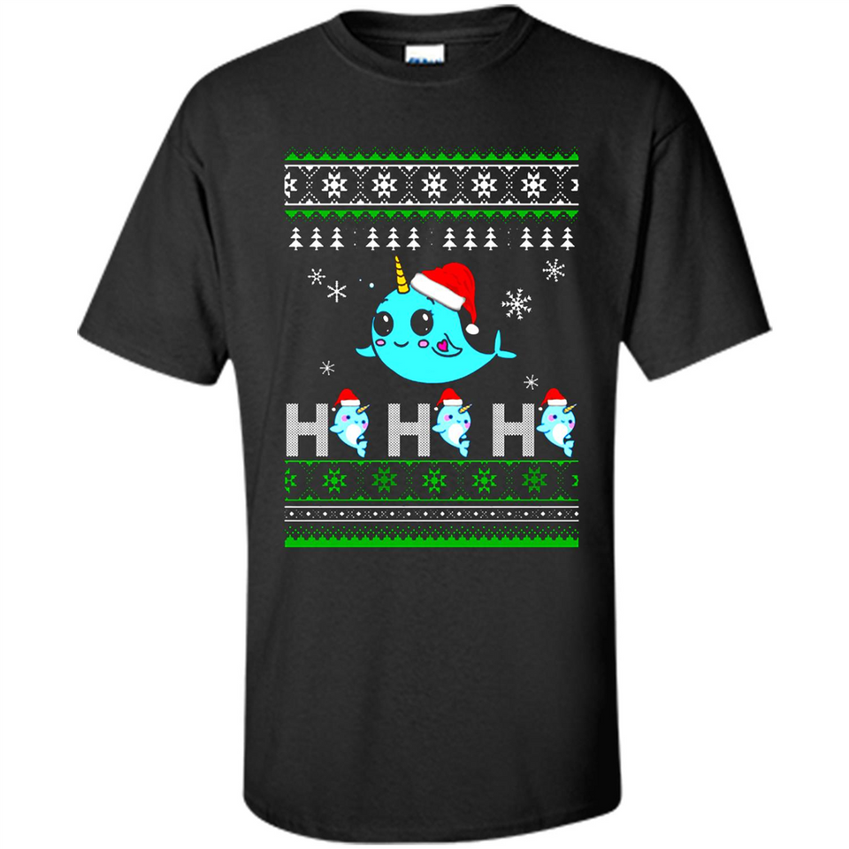 Narwhal christmas sweatshirt hoodie long PINGPONG - Shirt