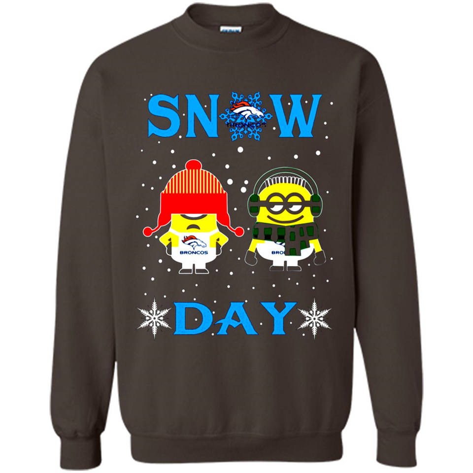Snow Day Shirt For Denver Broncos Vs Minion Fans pingpong