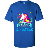 Unicorns are born in September Birthday Rainbow Gift Ladies Custom