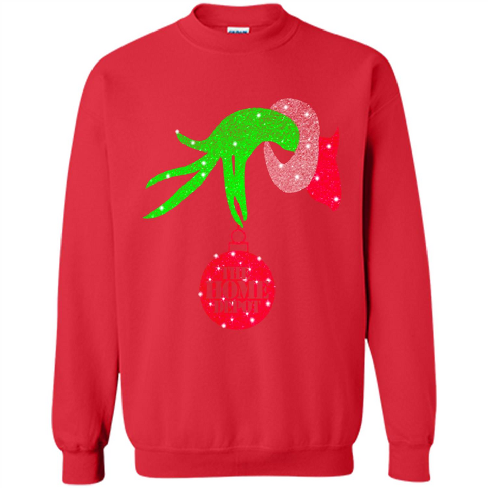 Grinch hand holding HomeDepot Glitter Christmas PING PONG
