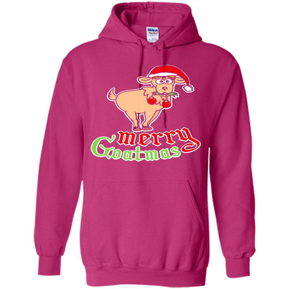 Christmas Merry Goatmas Goat Shirt Santa Hat - Hoodie