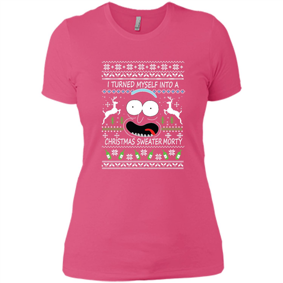 RICK AND MORTY-I TURNED MYSELF INTO A CHRISTMAS SWEATER MORTY UGLY XMAS SWEATER