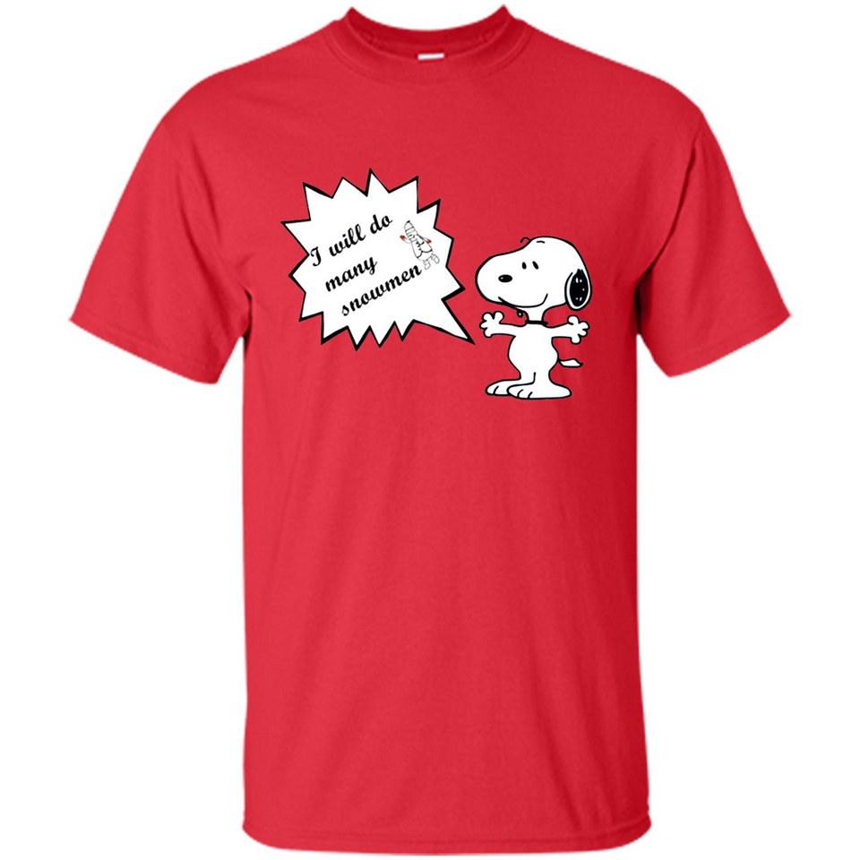 Snoopy I Will Do Many Snowman Christmas