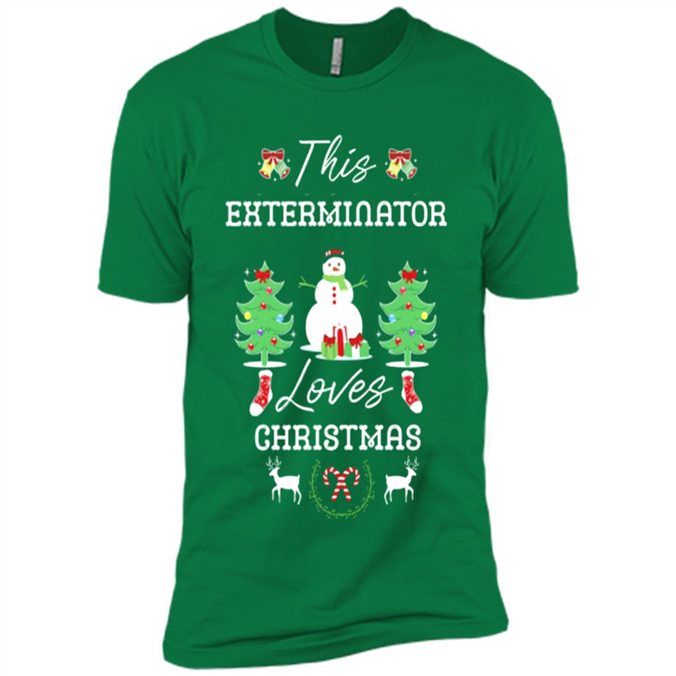 This Exterminator Loves Christmas Tree Shirt with Snowman