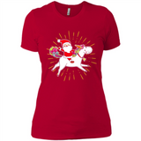 Unicorn And Santa Christmas - Ladies' Boyfriend T-Shirt
