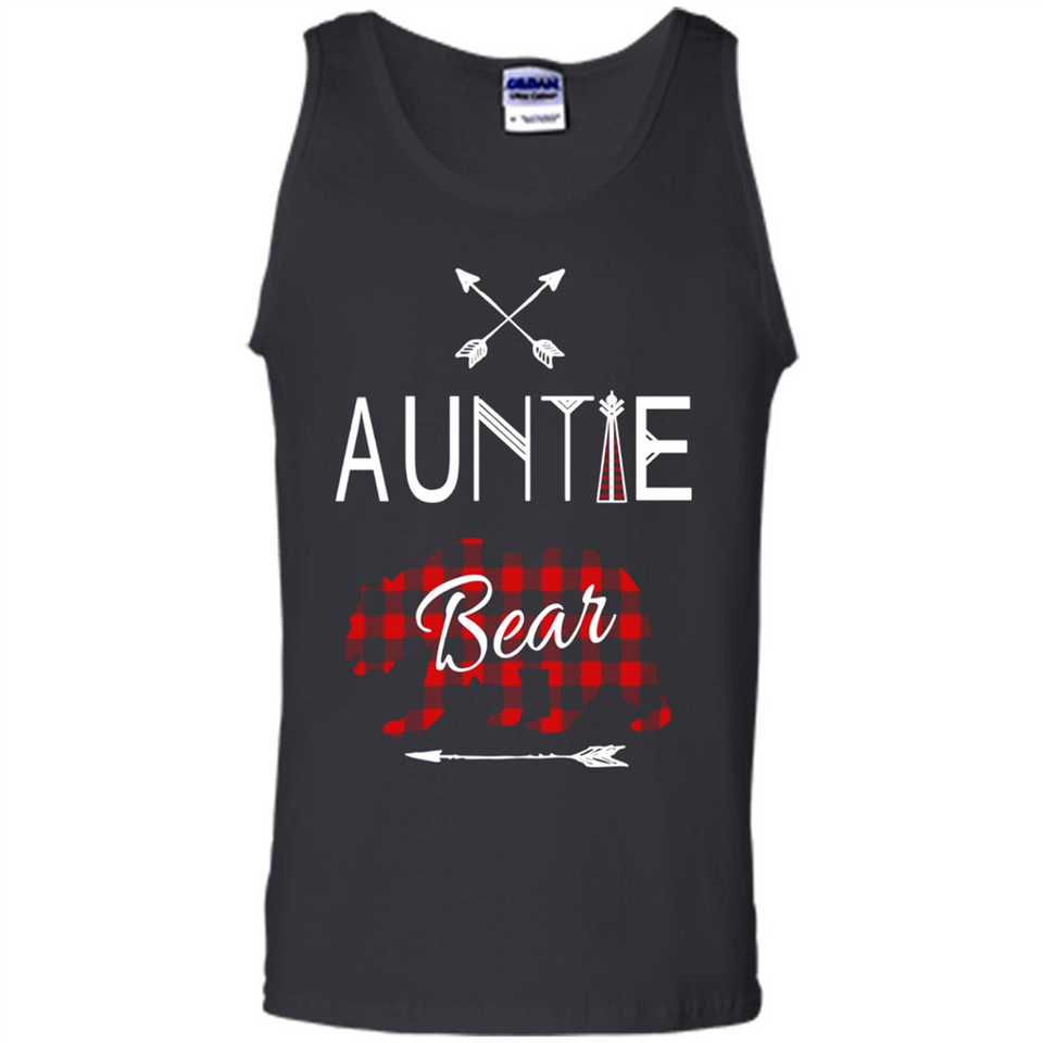 Aunt Shirt Buffalo Plaid Family Camp Bear Tee - Tank Top
