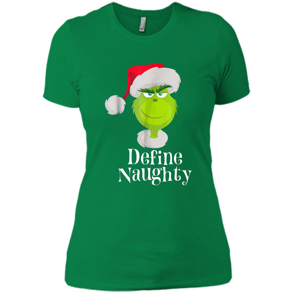 Santa Grinch Define Naughty Christmas Sweatshirt - Ladies' Boyfriend T-Shirt