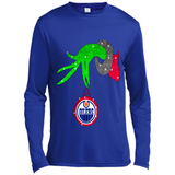 GRINCH HAND HOLDING EDMONTON OILERS GLITTER CHRISTMAS PINGPONG
