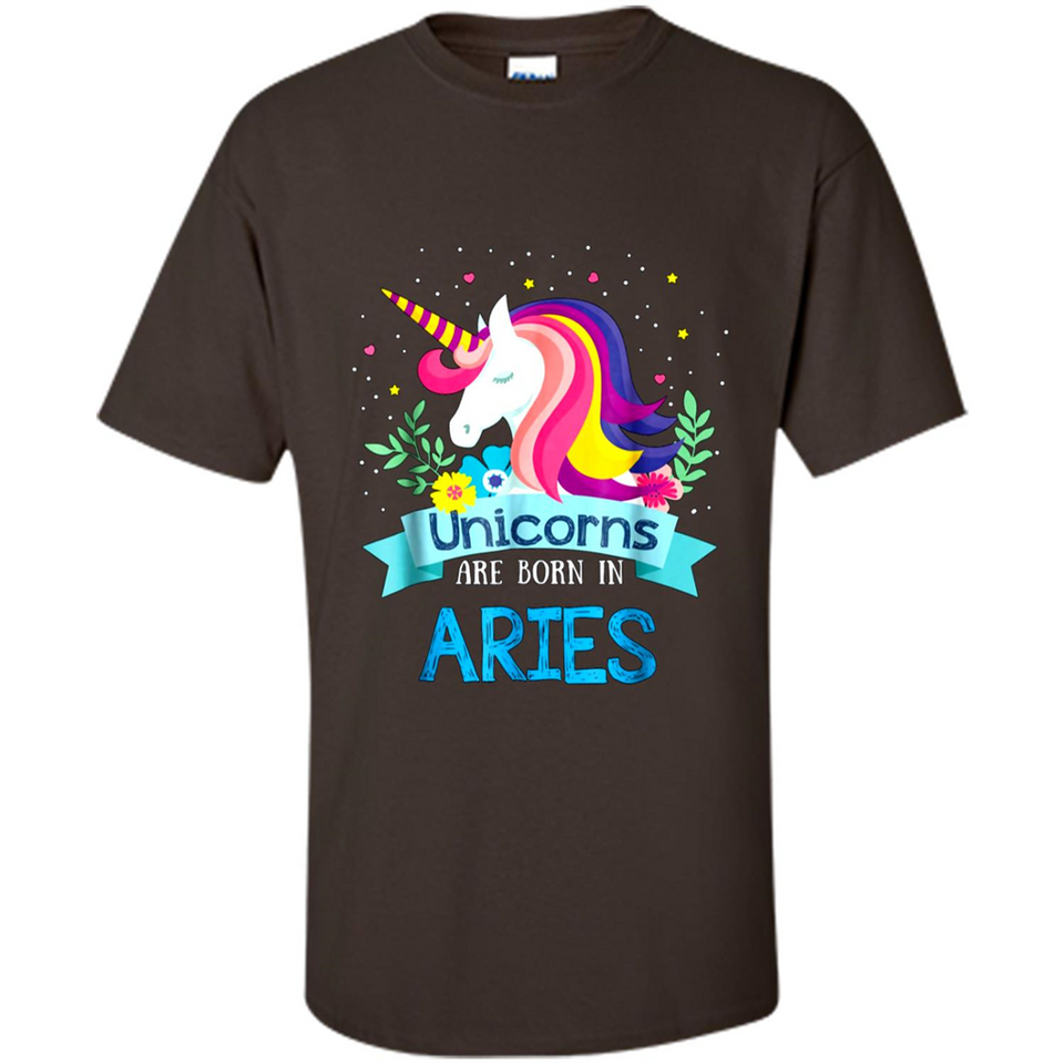 Unicorns are born in Aries Birthday Rainbow Gift Custom Ultra Cotton