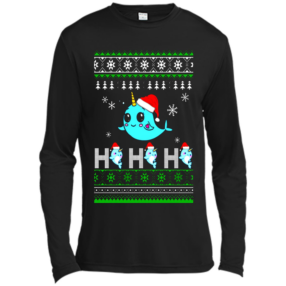 Narwhal christmas sweatshirt hoodie long PINGPONG - Canvas Long Sleeve T-Shirt