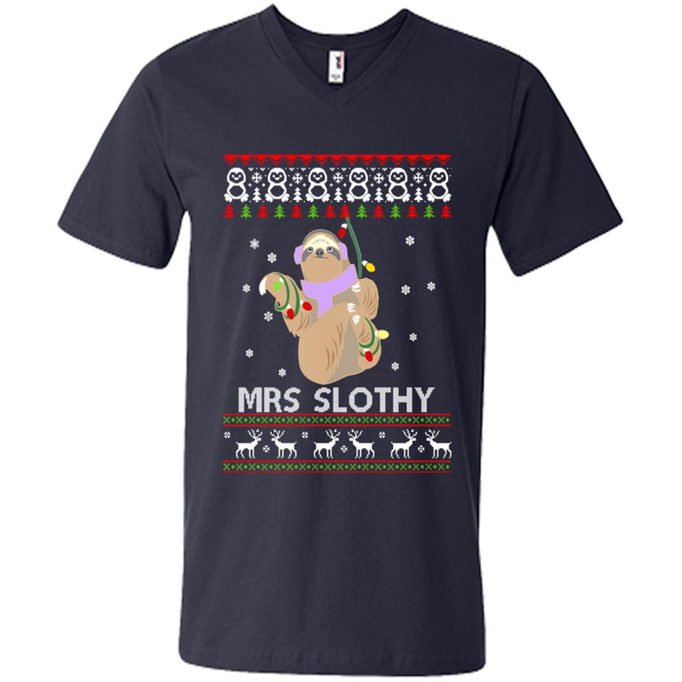 Mrs Slothy Christmas - Men's V-Neck