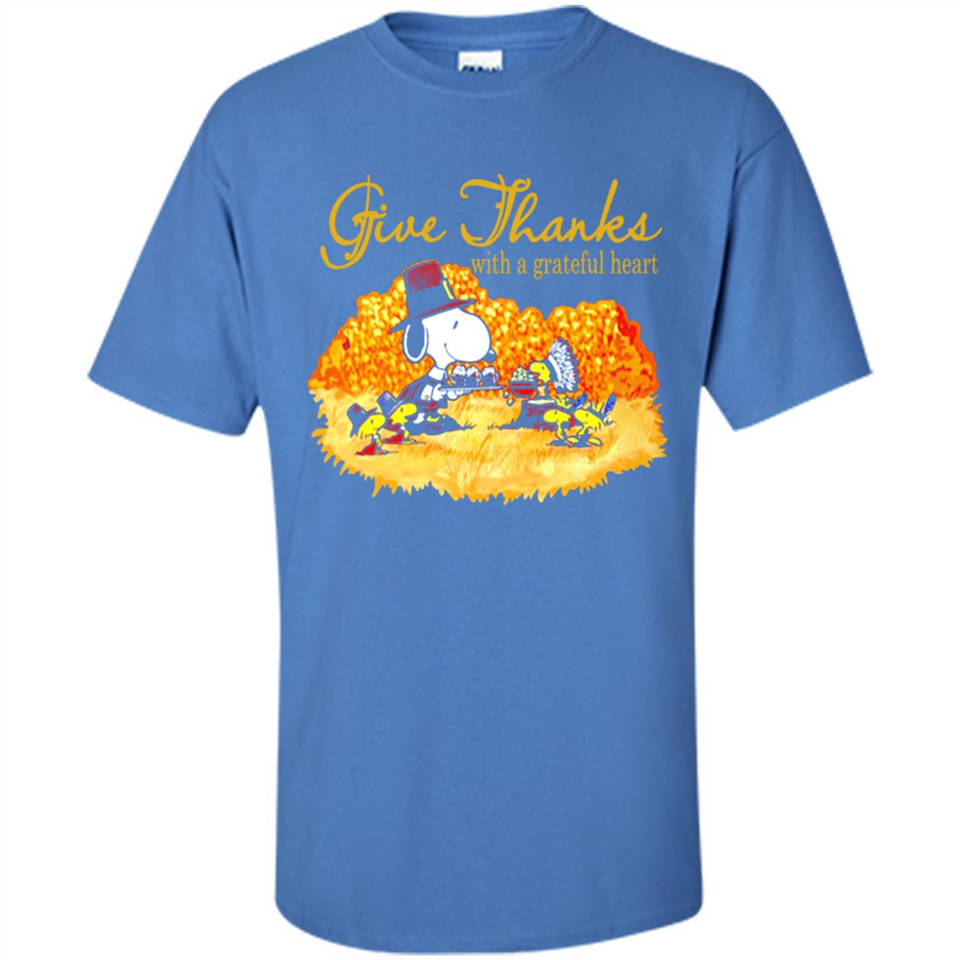 Snoopy Thanksgiving Give Thanks With A Grateful Heart - Shirt