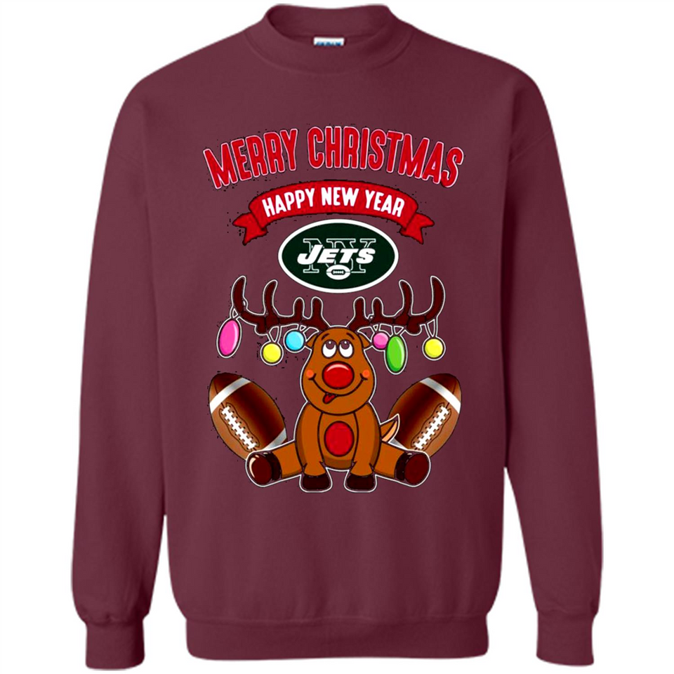 New York Jets NFL Reindeer Funny Merry Christmas And Happy New Year