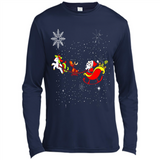 Christmas Unicorn Rudolph and Santa - Canvas Long Sleeve T-Shirt