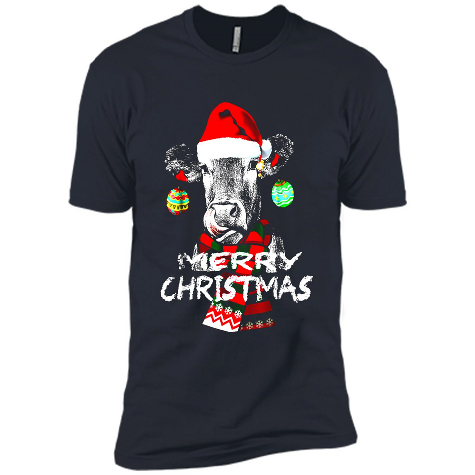 Fabulous Mooey christmas Heifers Cow Christmas lights - Premium Short Sleeve T-Shirt