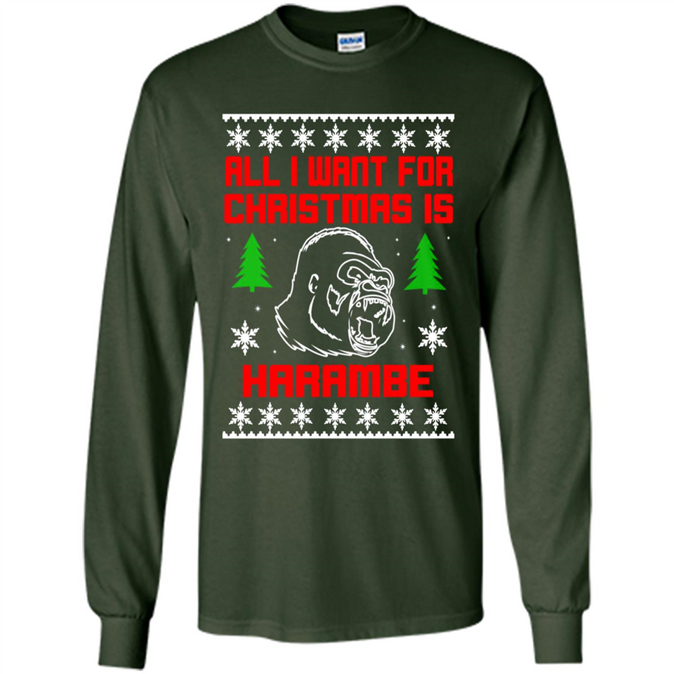 All I Want For Christmas Is HarambeT Rex Attack Reindeer ugly sweater PINGPONG
