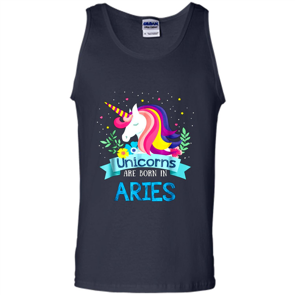 Unicorns are born in Aries Birthday Rainbow Gift Custom Ultra Cotton