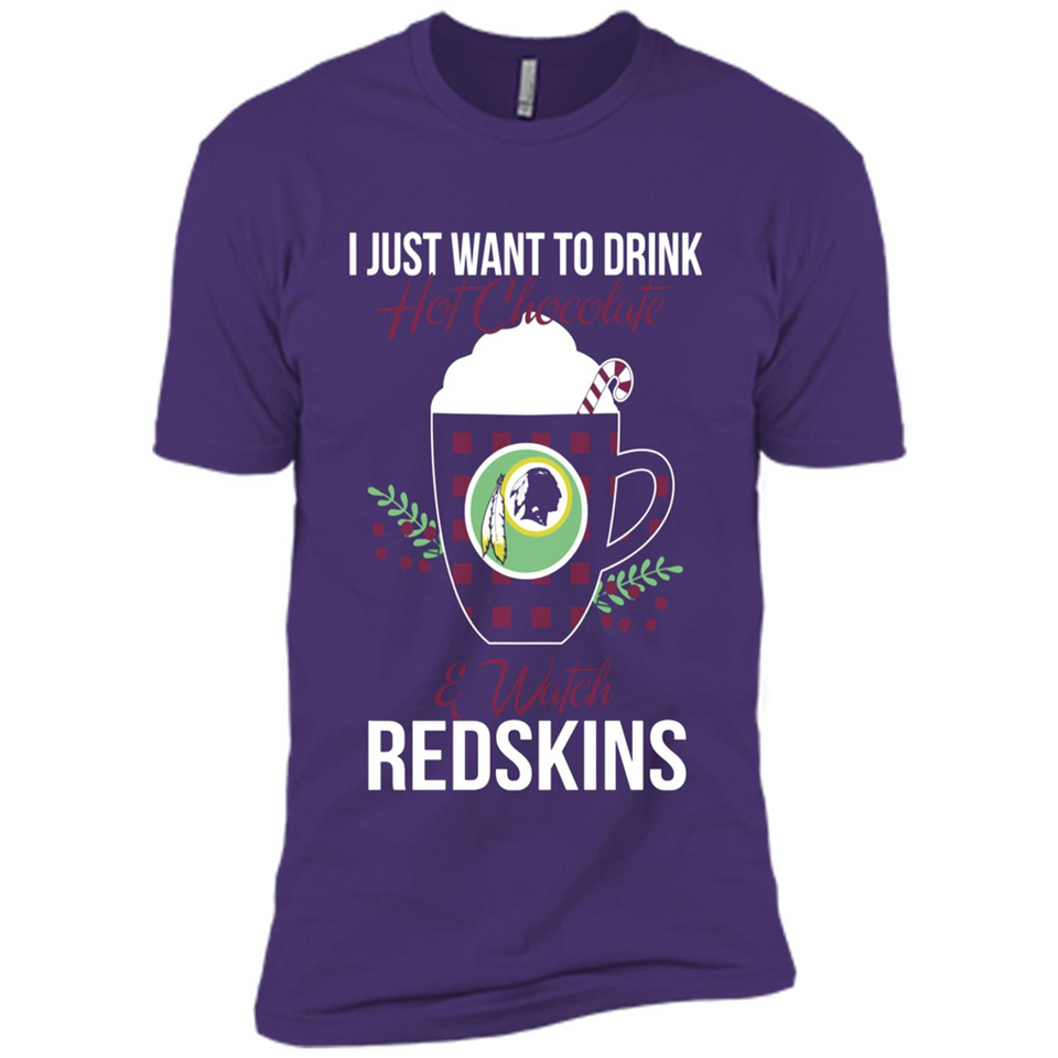 I Just Want To Drink Hot Chocolate & Watch Washington Redskins Ugly Christmas Sweater PINGPONG