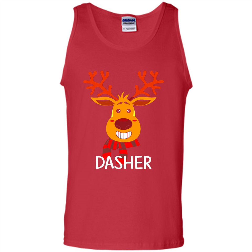 Dasher Reindeer Santa Claus Funny Xmas Holiday T-Shirt - Tank Top