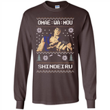 Omae Wa Mou Shindeiru Ugly Christmas Sweater - Long Sleeve T-Shirt