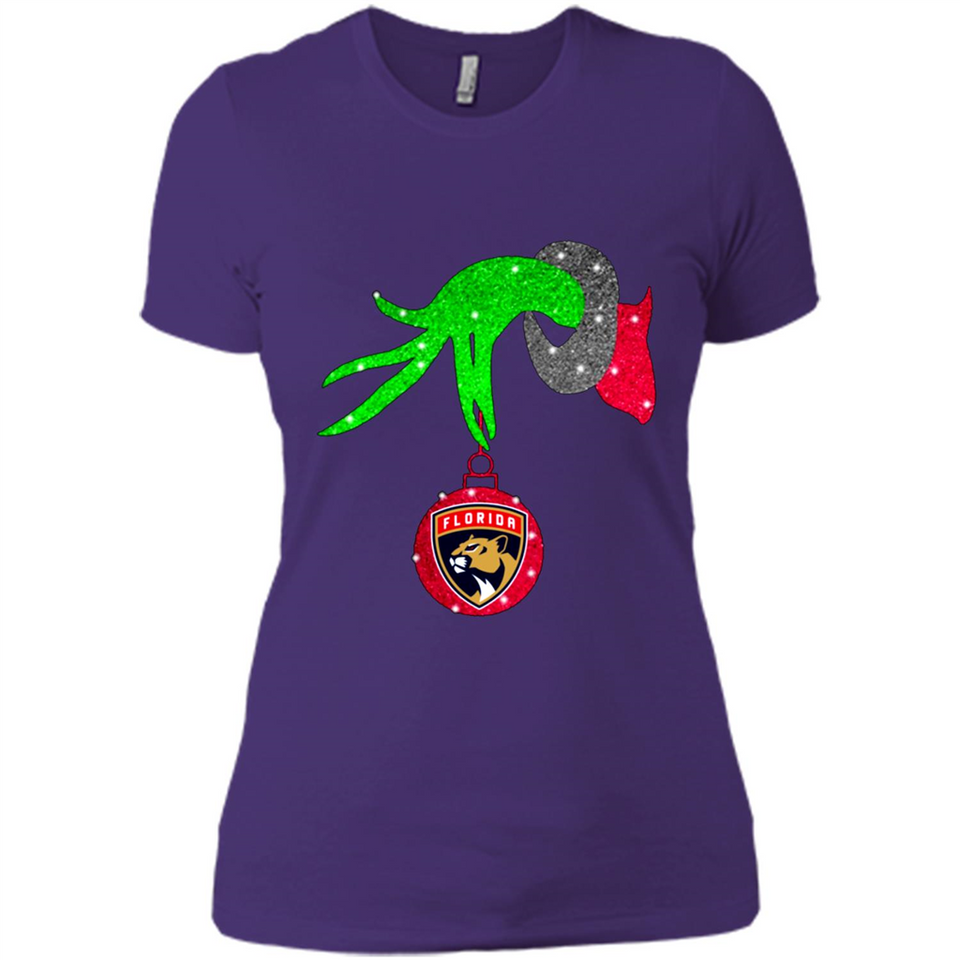 GRINCH HAND HOLDING FLORIDA PANTHERS GLITTER CHRISTMAS PINGPONG